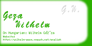 geza wilhelm business card